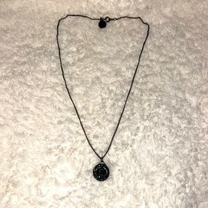 Marc by Marc Jacobs Gunmetal Turnlock Necklace with Crystals